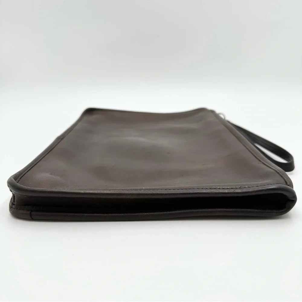 Vintage Coach Large Slim Clutch Portfolio Brown Leather